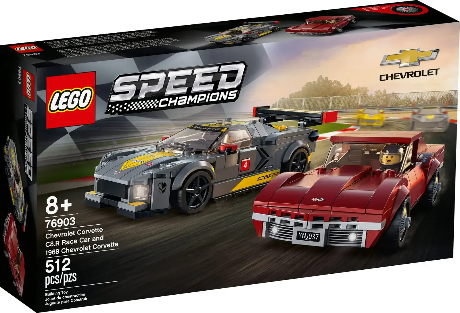 Блоковий конструктор LEGO Speed Champions Chevrolet Corvette C8.R Race Car and 1968 Chevrolet (76903)