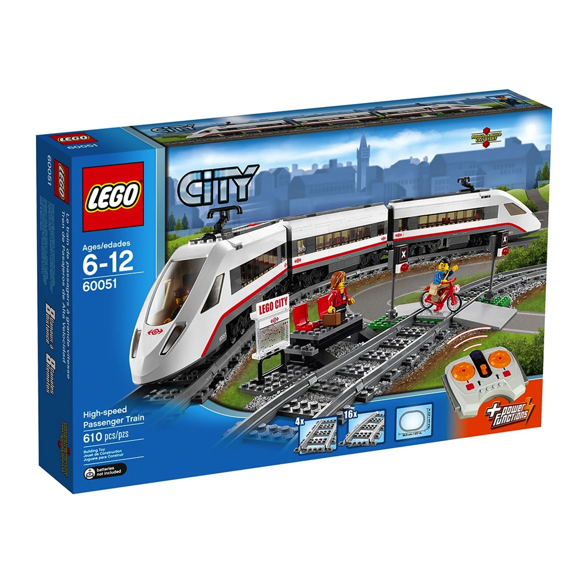 Блочный конструктор LEGO City Скоростной пассажирский поезд (60051) на радиоуправлении