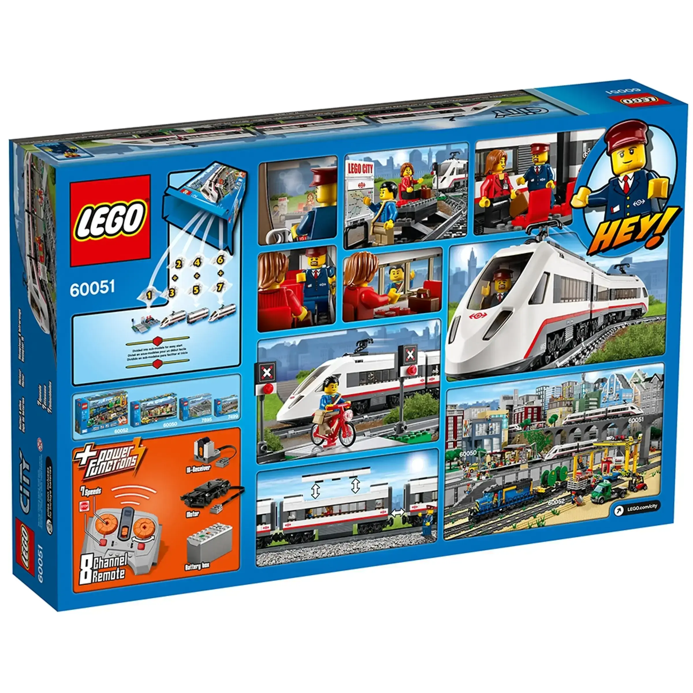 Блочный конструктор LEGO City Скоростной пассажирский поезд (60051) на радиоуправлении