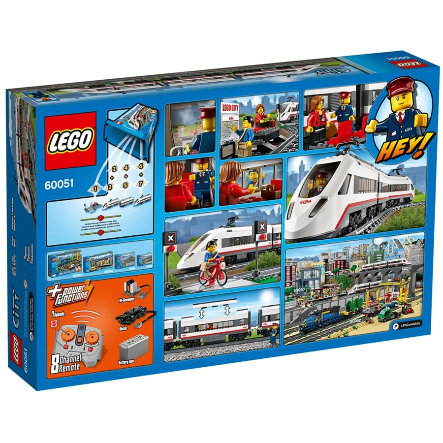 Блочный конструктор LEGO City Скоростной пассажирский поезд (60051) на радиоуправлении