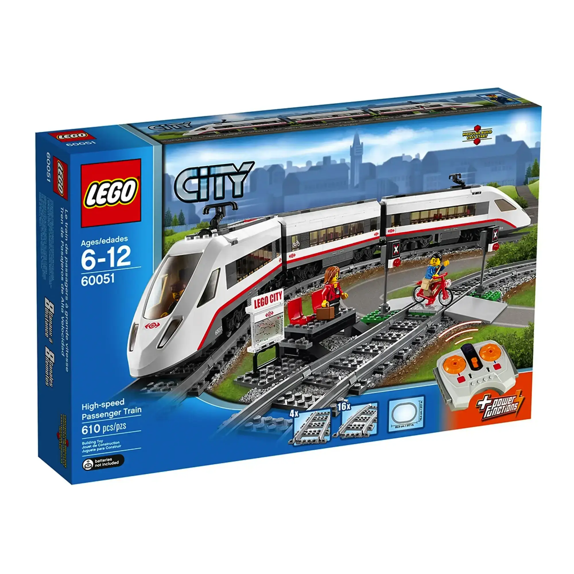 Блочный конструктор LEGO City Скоростной пассажирский поезд (60051) на радиоуправлении