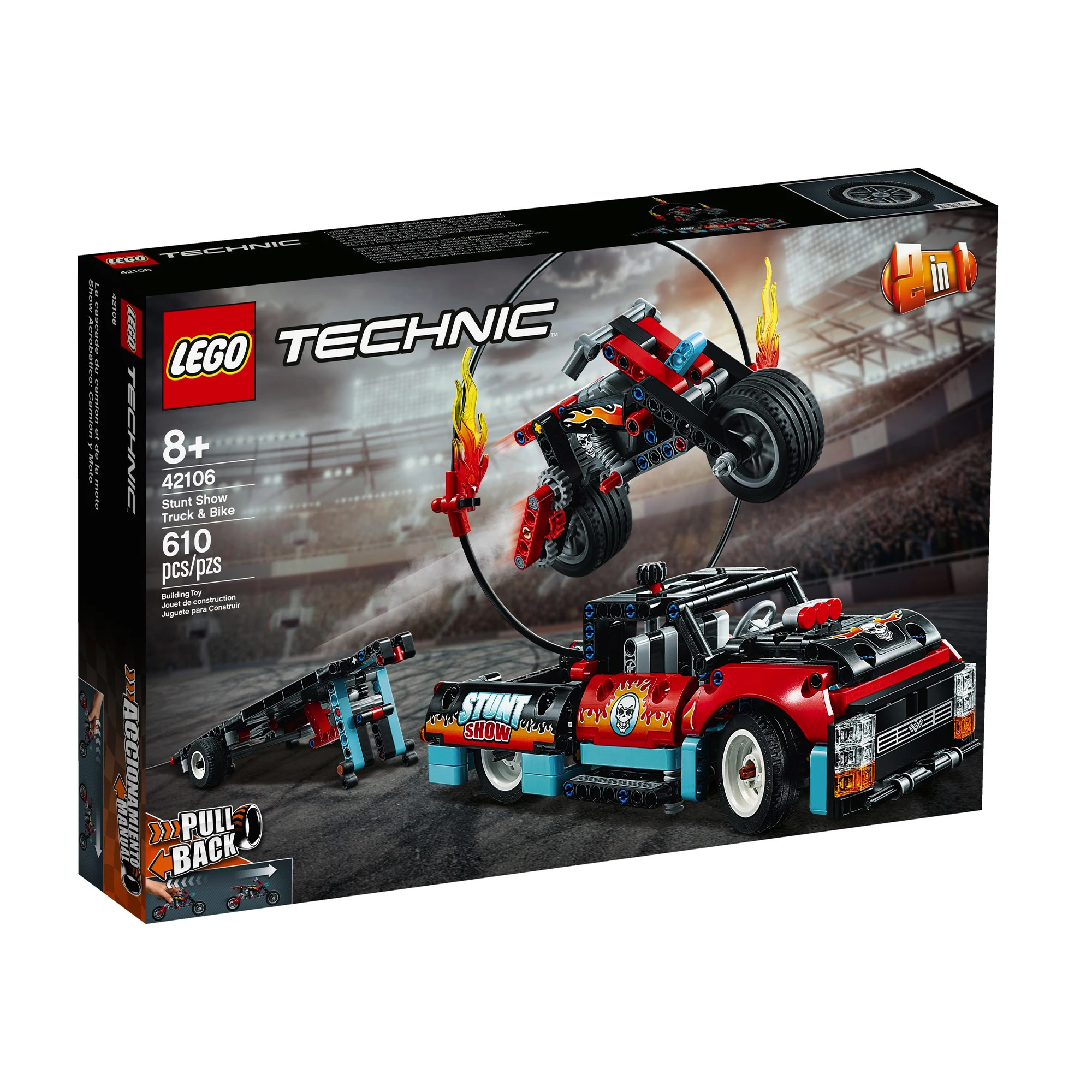 Авто-конструктор LEGO Technic Шоу трюків на вантажівках і мотоциклах 2 в 1 (42106)