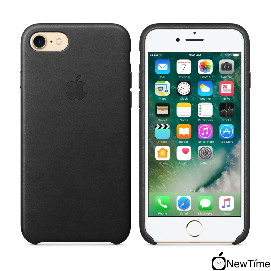 Чехол Apple iPhone 7/8/SE-2 Leather Case - Black (MMY52, MQH92)