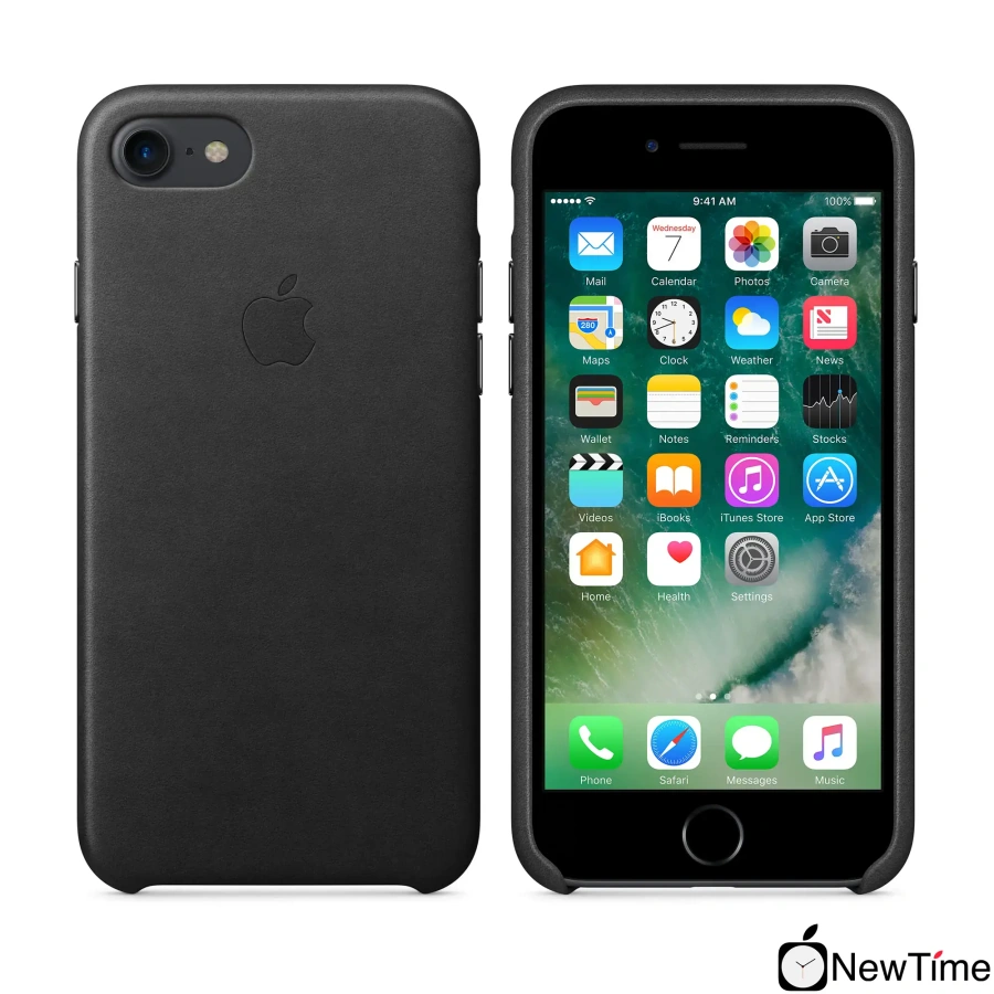 Чехол Apple iPhone 7/8/SE-2 Leather Case - Black (MMY52, MQH92)
