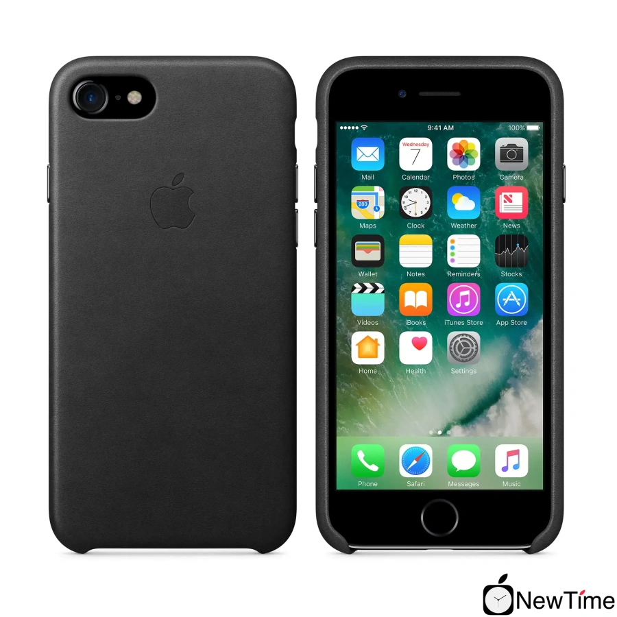 Чехол Apple iPhone 7/8/SE-2 Leather Case - Black (MMY52, MQH92)