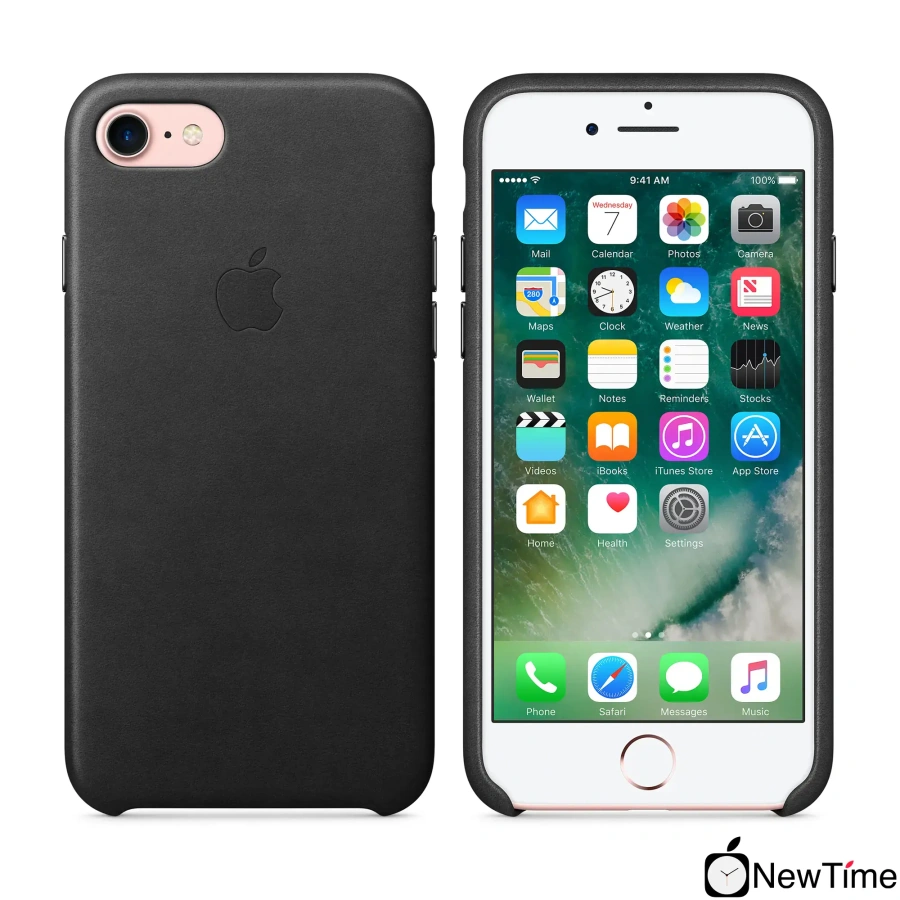Чехол Apple iPhone 7/8/SE-2 Leather Case - Black (MMY52, MQH92)
