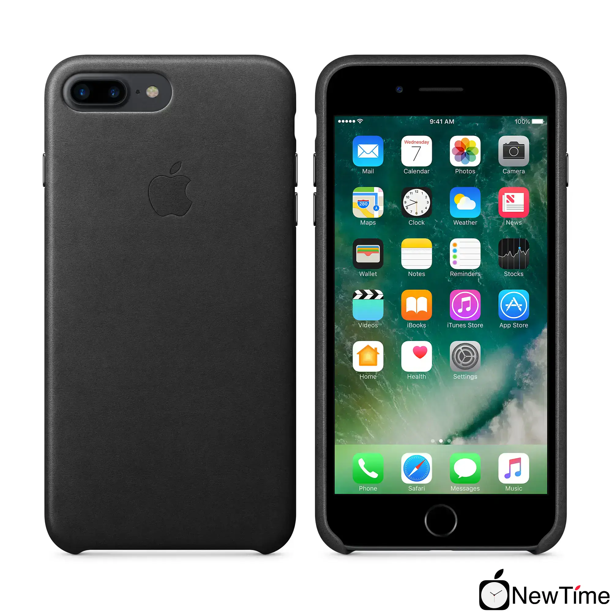 Чохол Apple iPhone 7/8 Plus Leather Case - Black (MMYJ2, MQHM2)