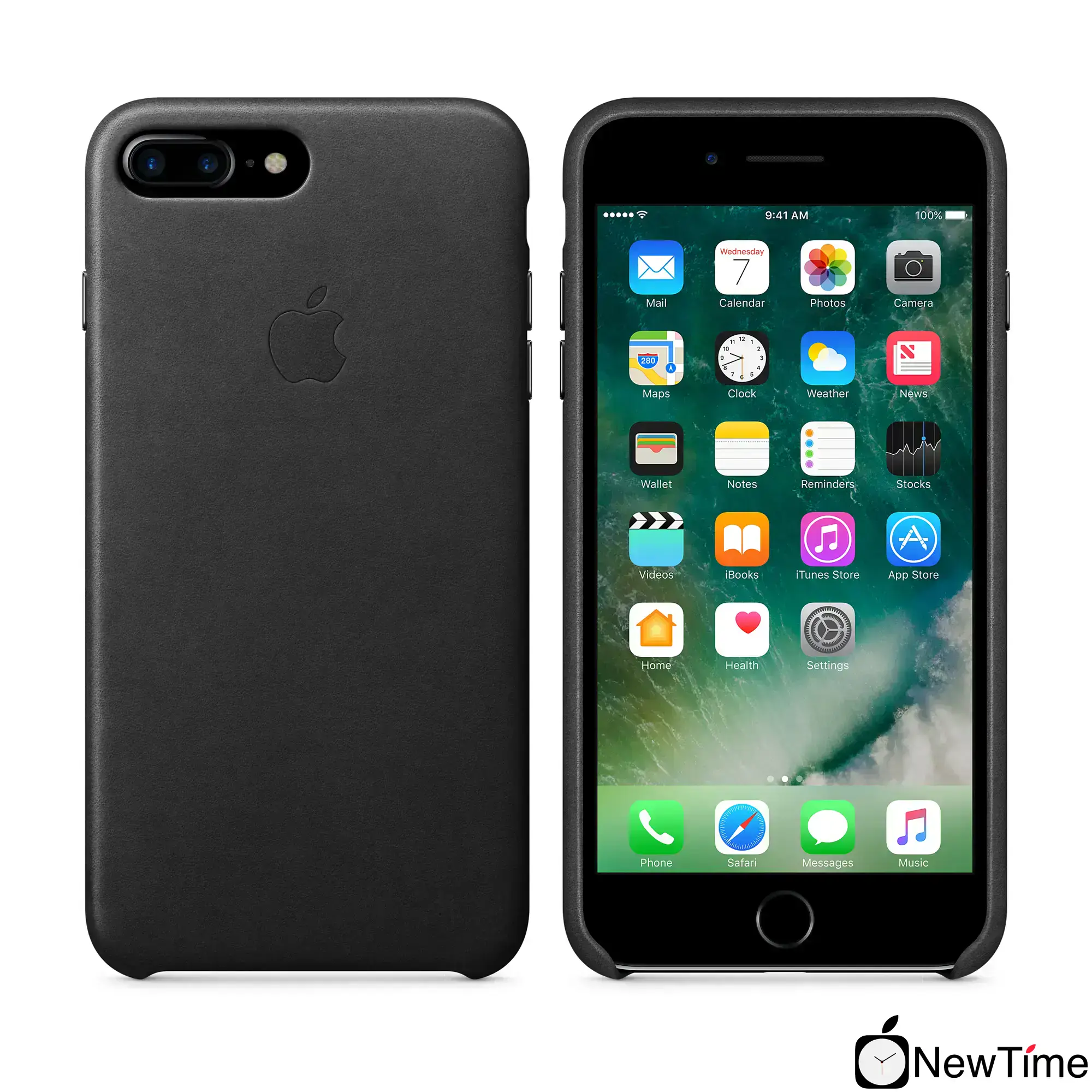 Чохол Apple iPhone 7/8 Plus Leather Case - Black (MMYJ2, MQHM2)