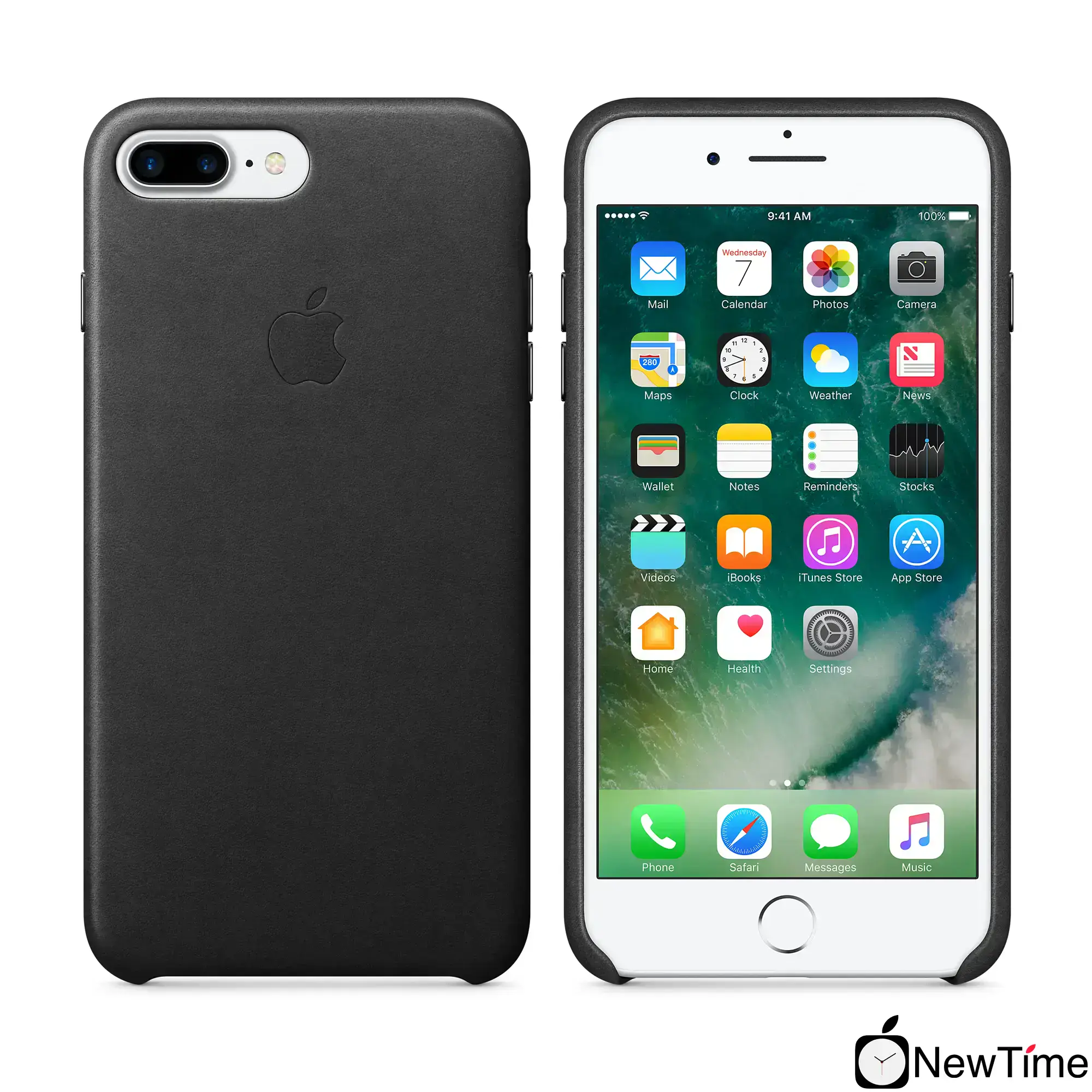 Чохол Apple iPhone 7/8 Plus Leather Case - Black (MMYJ2, MQHM2)