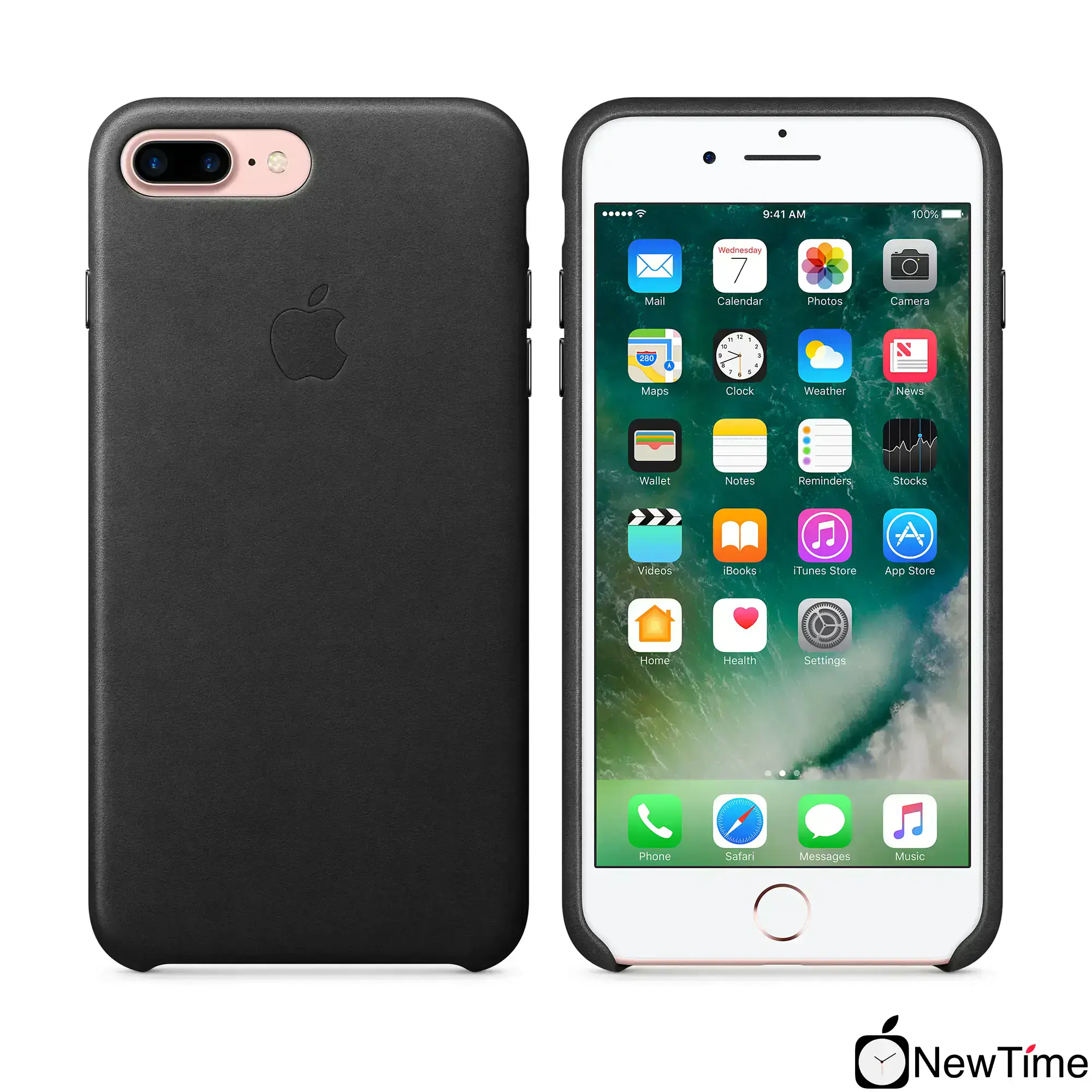 Чохол Apple iPhone 7/8 Plus Leather Case - Black (MMYJ2, MQHM2)