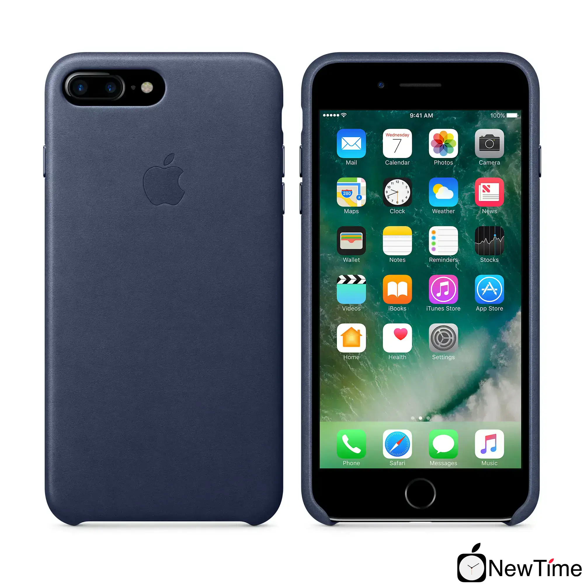 Чохол Apple iPhone 7/8 Plus Leather Case - Midnight Blue (MMYG2, MQHL2)