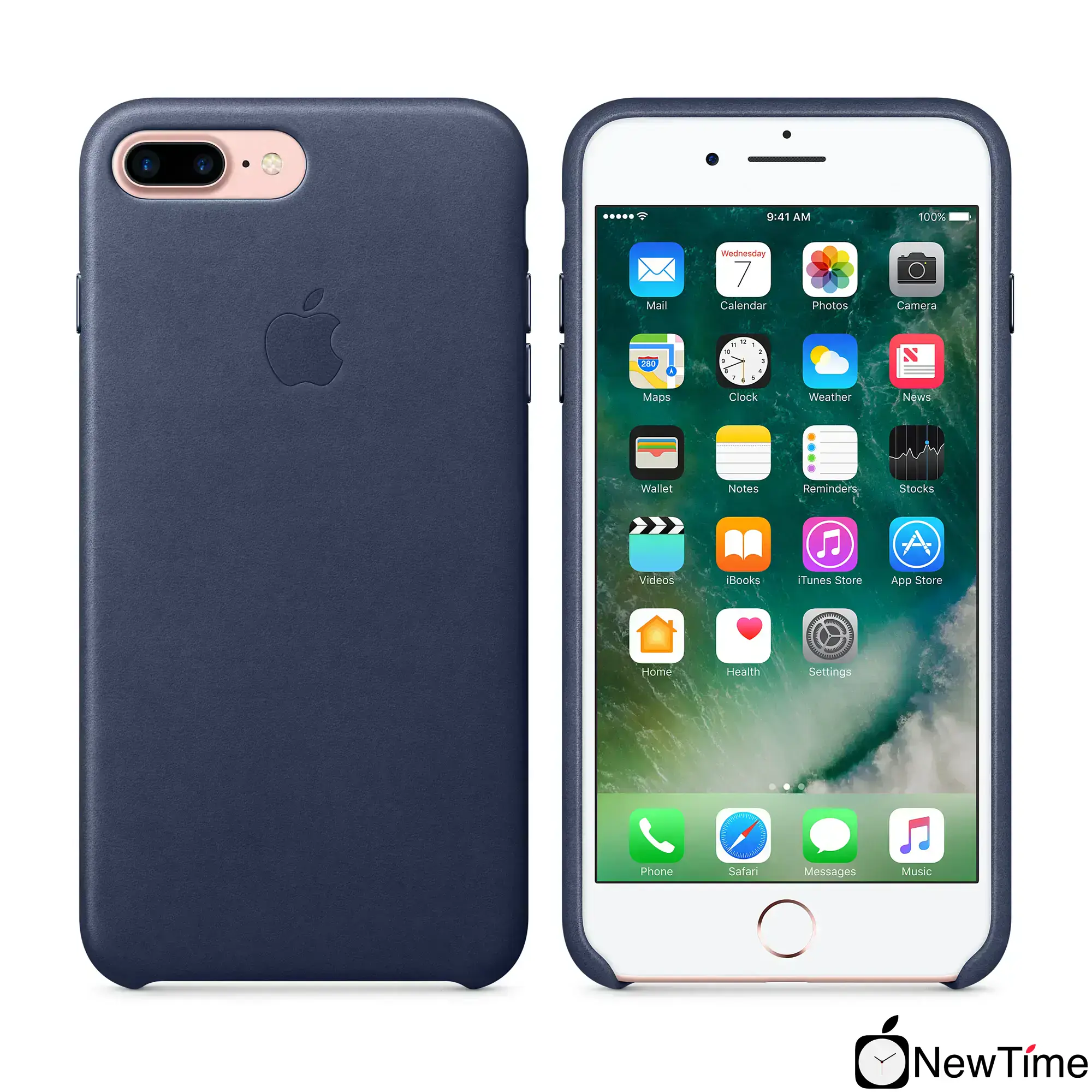 Чохол Apple iPhone 7/8 Plus Leather Case - Midnight Blue (MMYG2, MQHL2)
