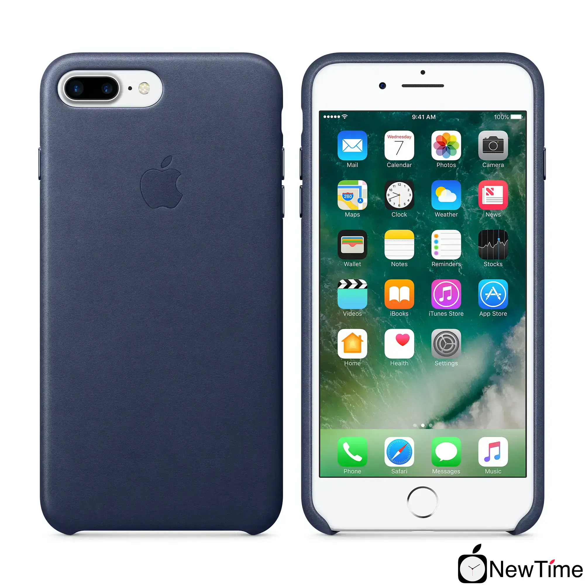 Чохол Apple iPhone 7/8 Plus Leather Case - Midnight Blue (MMYG2, MQHL2)
