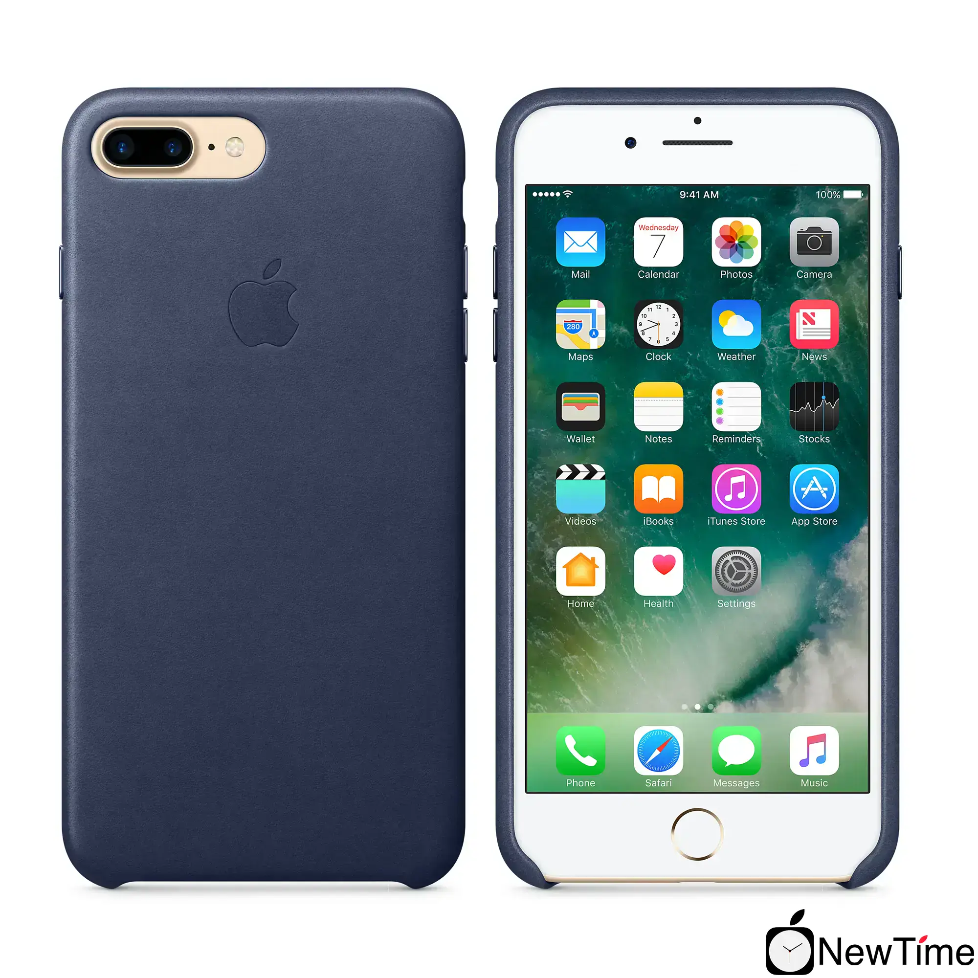 Чохол Apple iPhone 7/8 Plus Leather Case - Midnight Blue (MMYG2, MQHL2)
