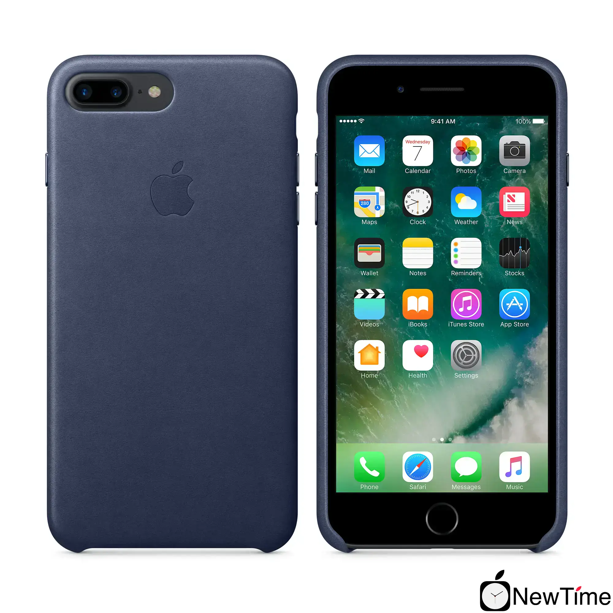 Чохол Apple iPhone 7/8 Plus Leather Case - Midnight Blue (MMYG2, MQHL2)