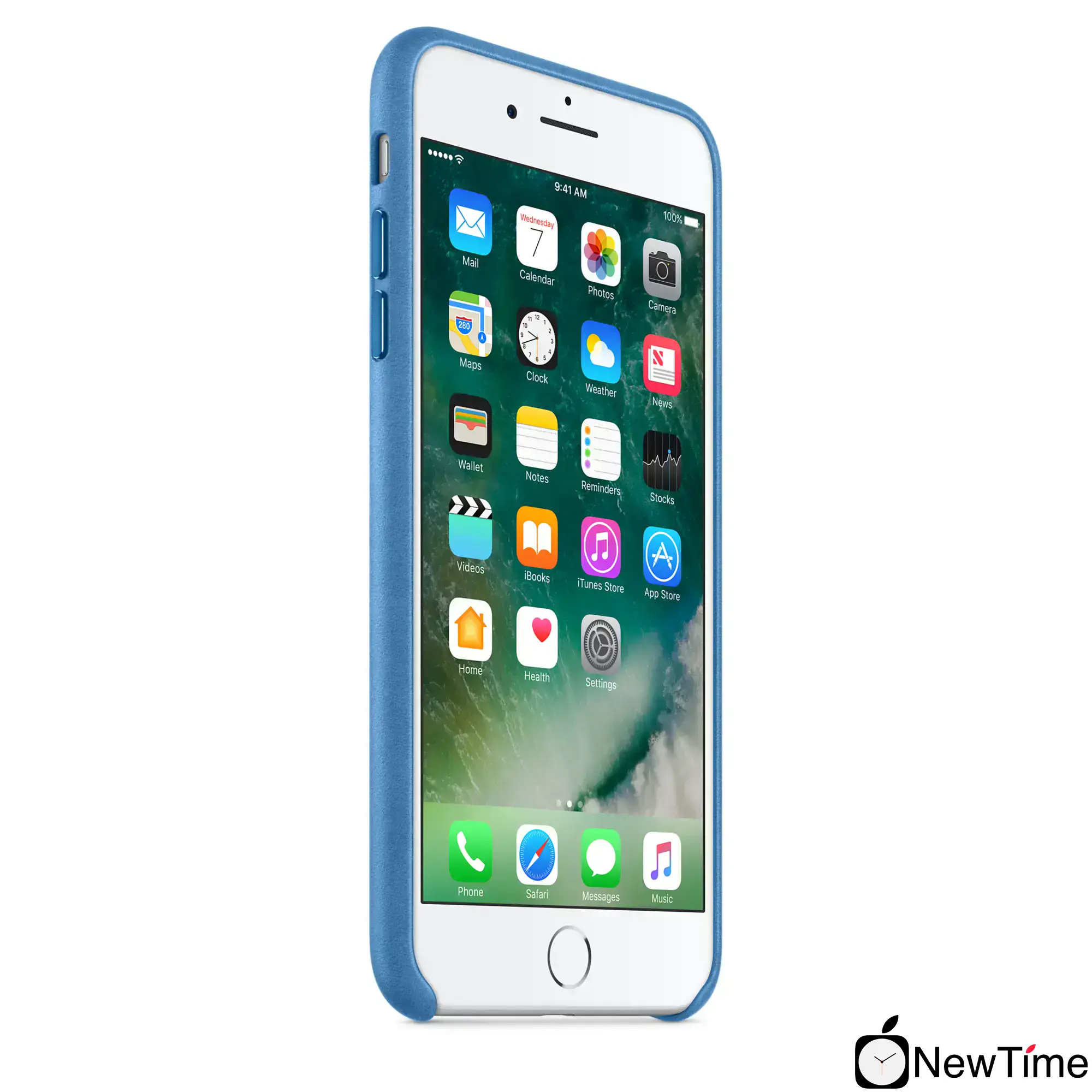 Чохол Apple iPhone 7/8 Plus Leather Case - Sea Blue (MMYH2)