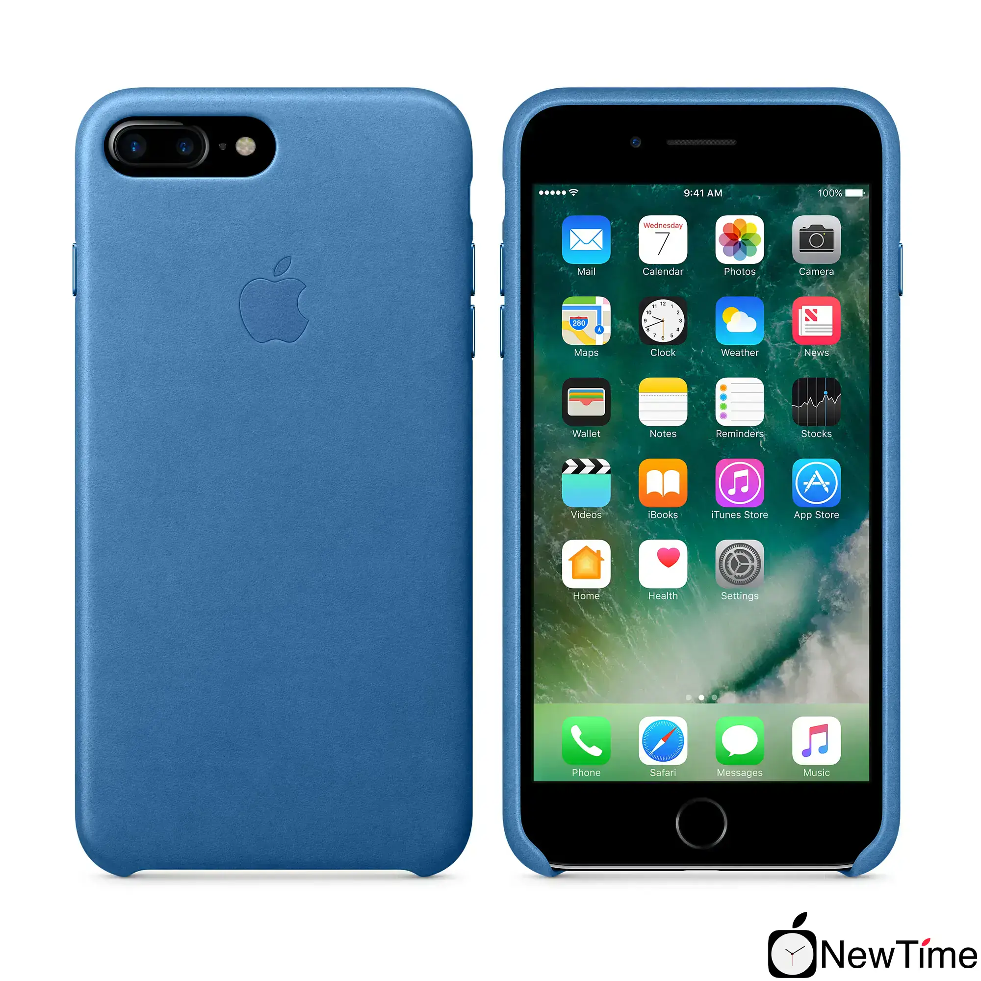 Чохол Apple iPhone 7/8 Plus Leather Case - Sea Blue (MMYH2)