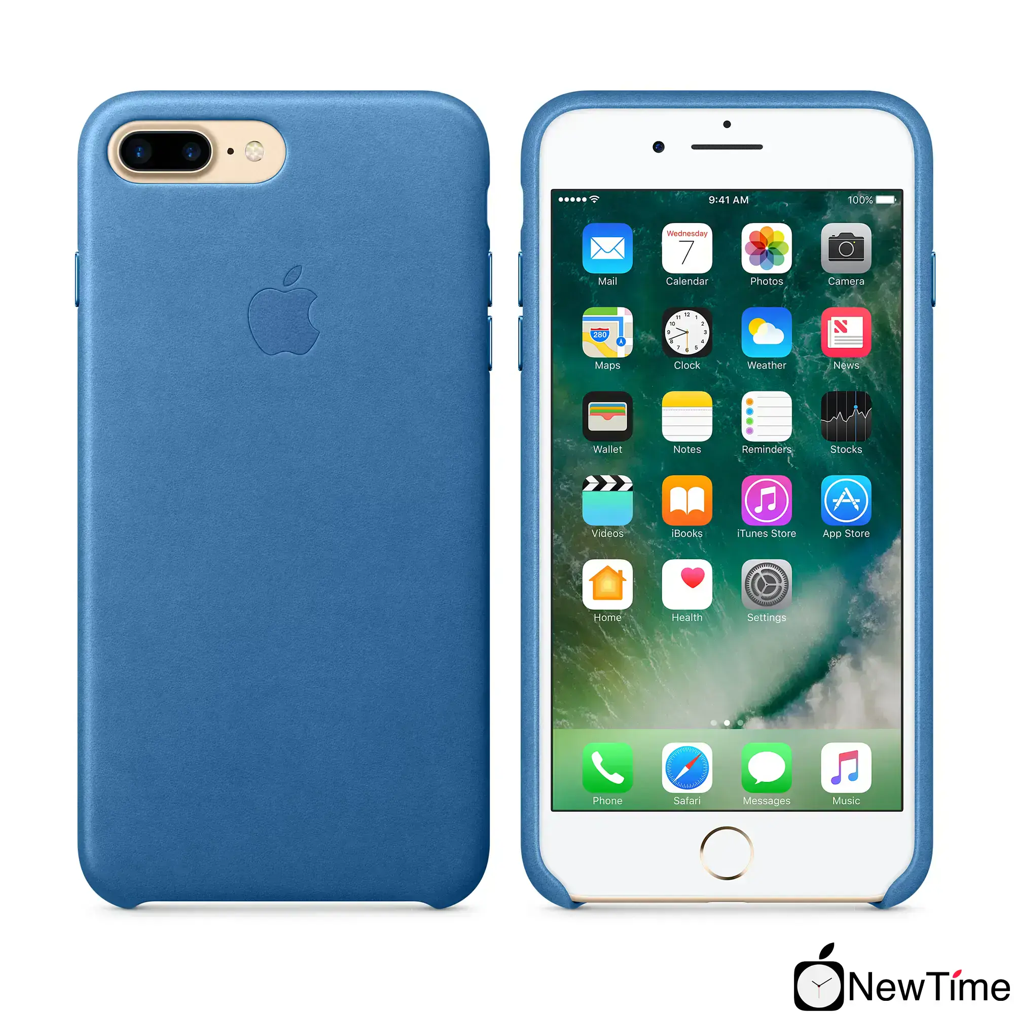 Чохол Apple iPhone 7/8 Plus Leather Case - Sea Blue (MMYH2)