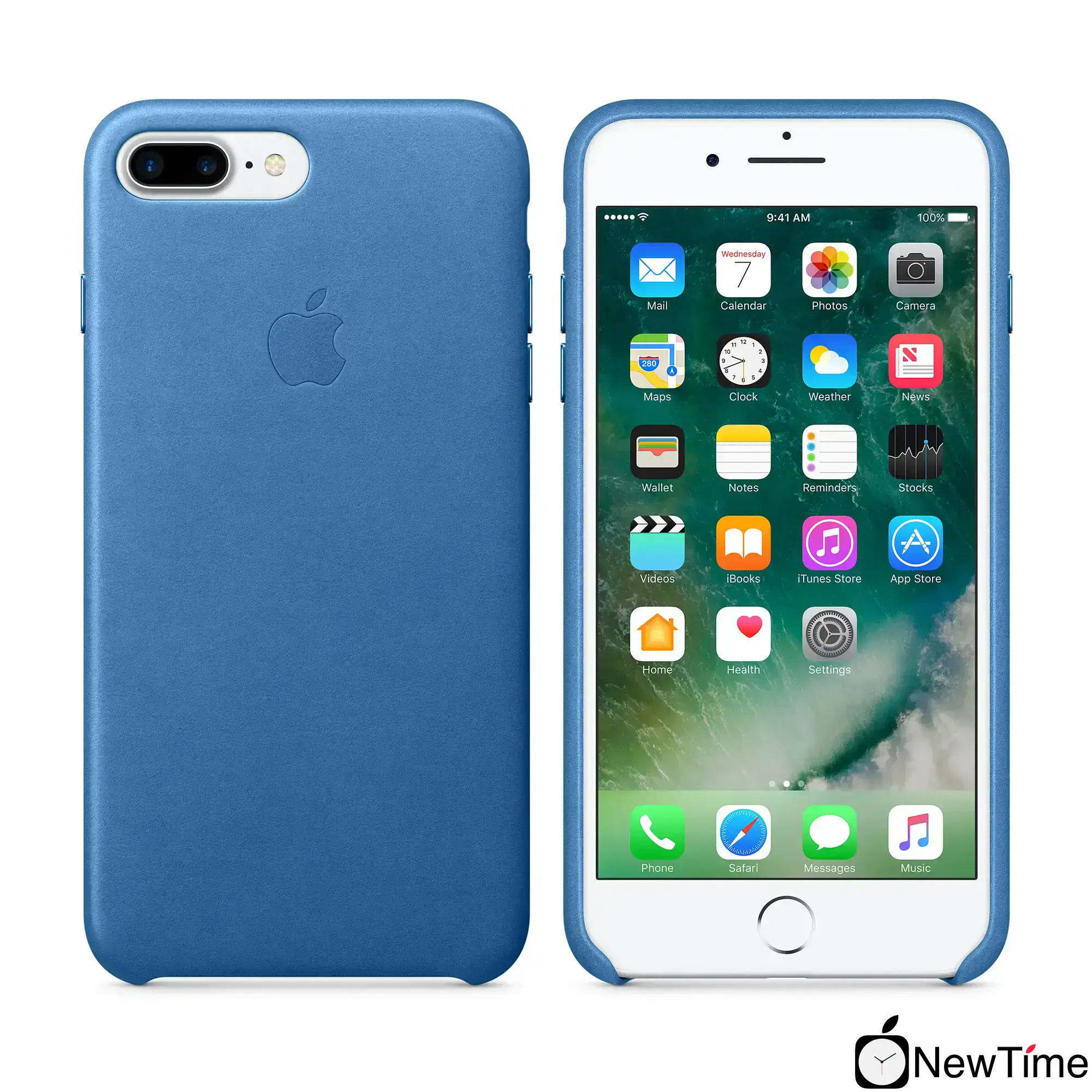 Чохол Apple iPhone 7/8 Plus Leather Case - Sea Blue (MMYH2)