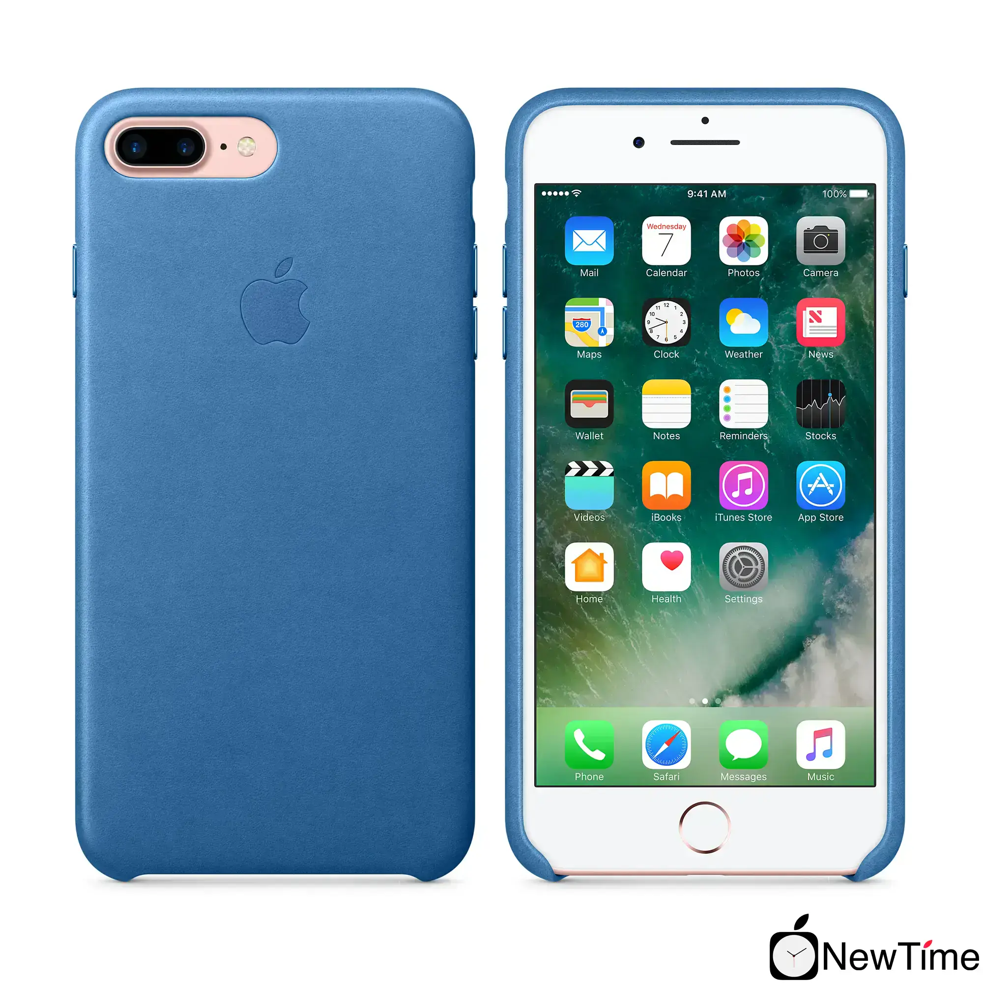 Чохол Apple iPhone 7/8 Plus Leather Case - Sea Blue (MMYH2)