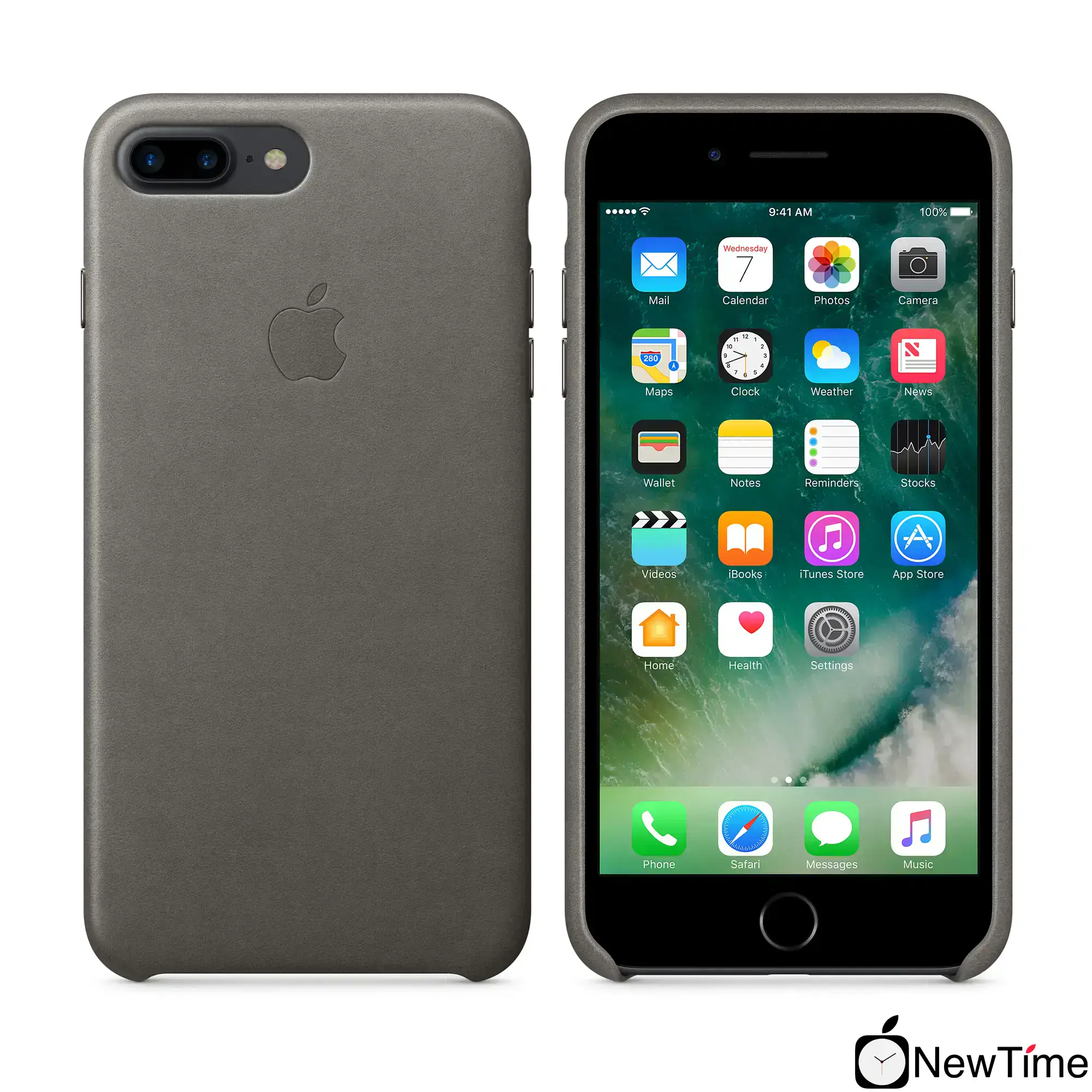 Чохол Apple iPhone 7/8 Plus Leather Case - Storm Gray (MMYE2)