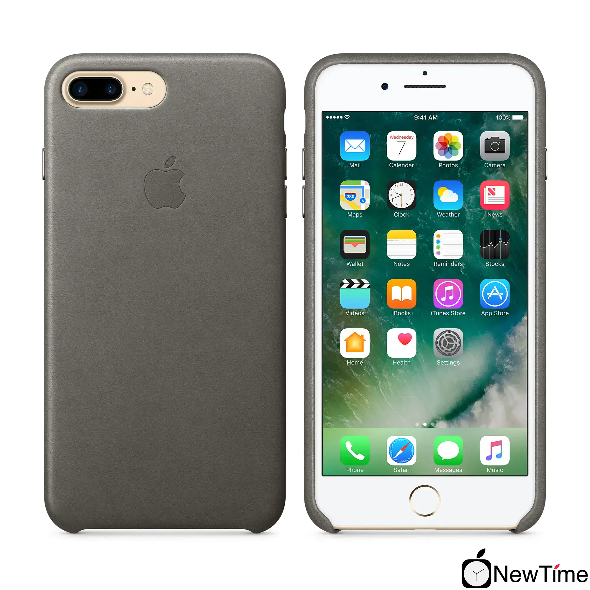 Чохол Apple iPhone 7/8 Plus Leather Case - Storm Gray (MMYE2)