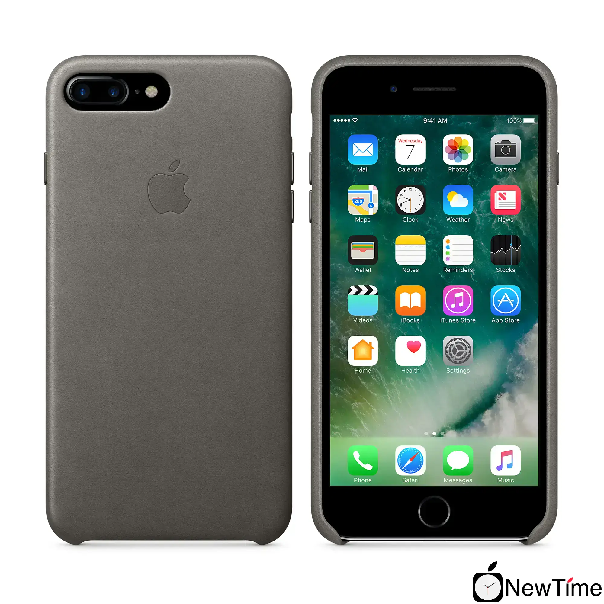 Чохол Apple iPhone 7/8 Plus Leather Case - Storm Gray (MMYE2)