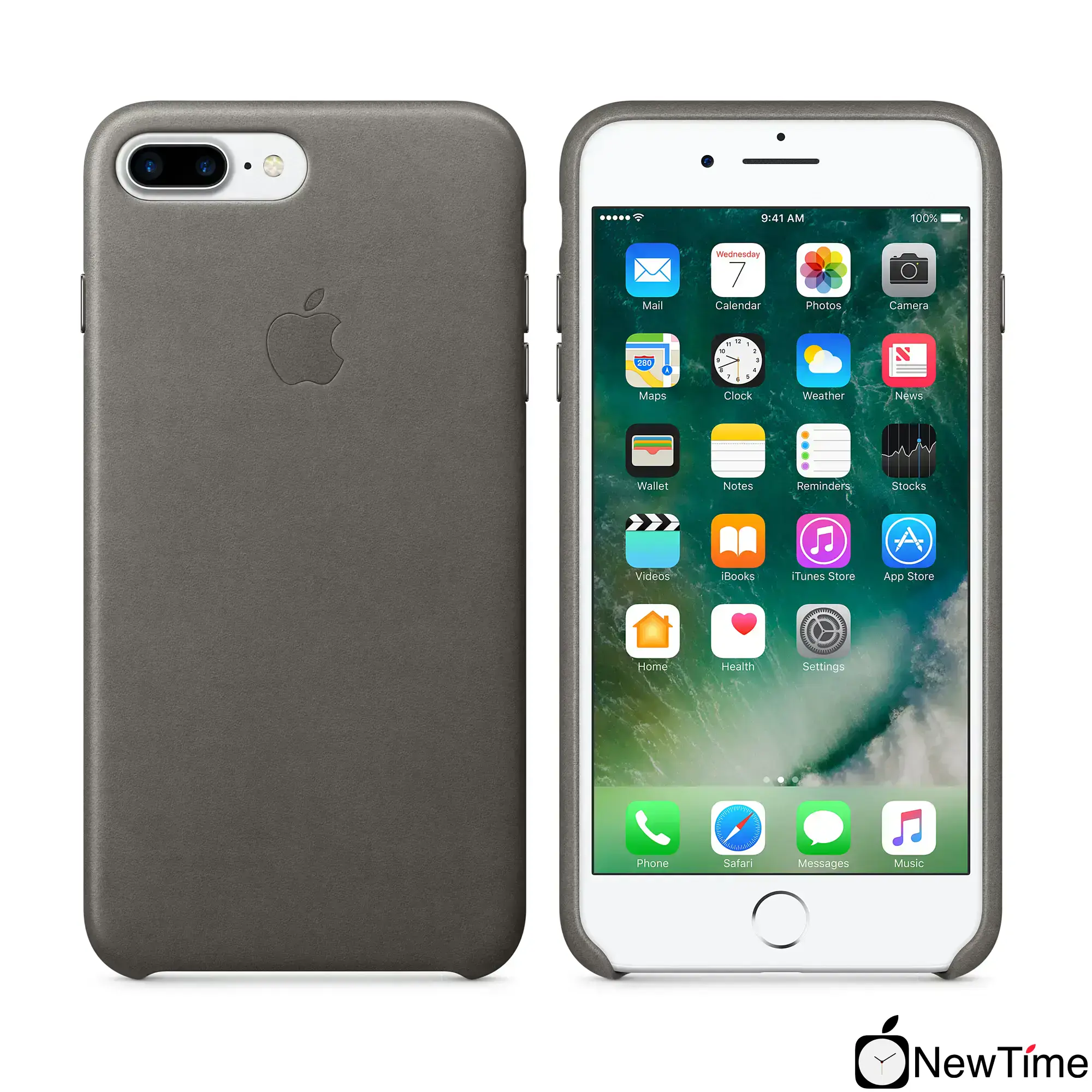 Чохол Apple iPhone 7/8 Plus Leather Case - Storm Gray (MMYE2)