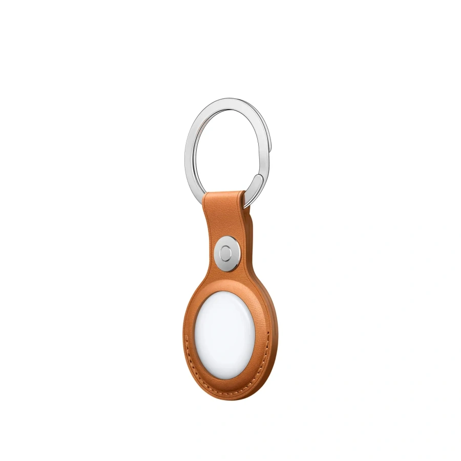 Apple AirTag Leather Key Ring Golden Brown (MMFA3)