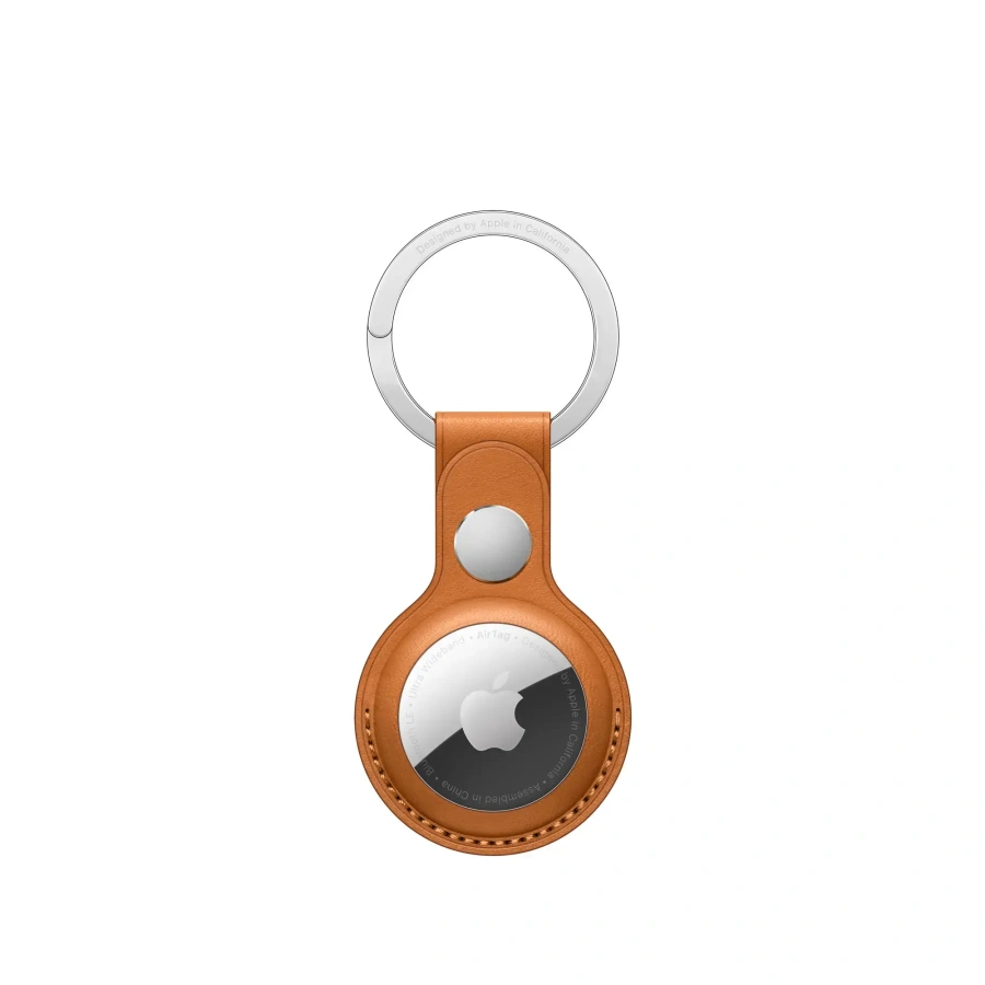 Apple AirTag Leather Key Ring Golden Brown (MMFA3)