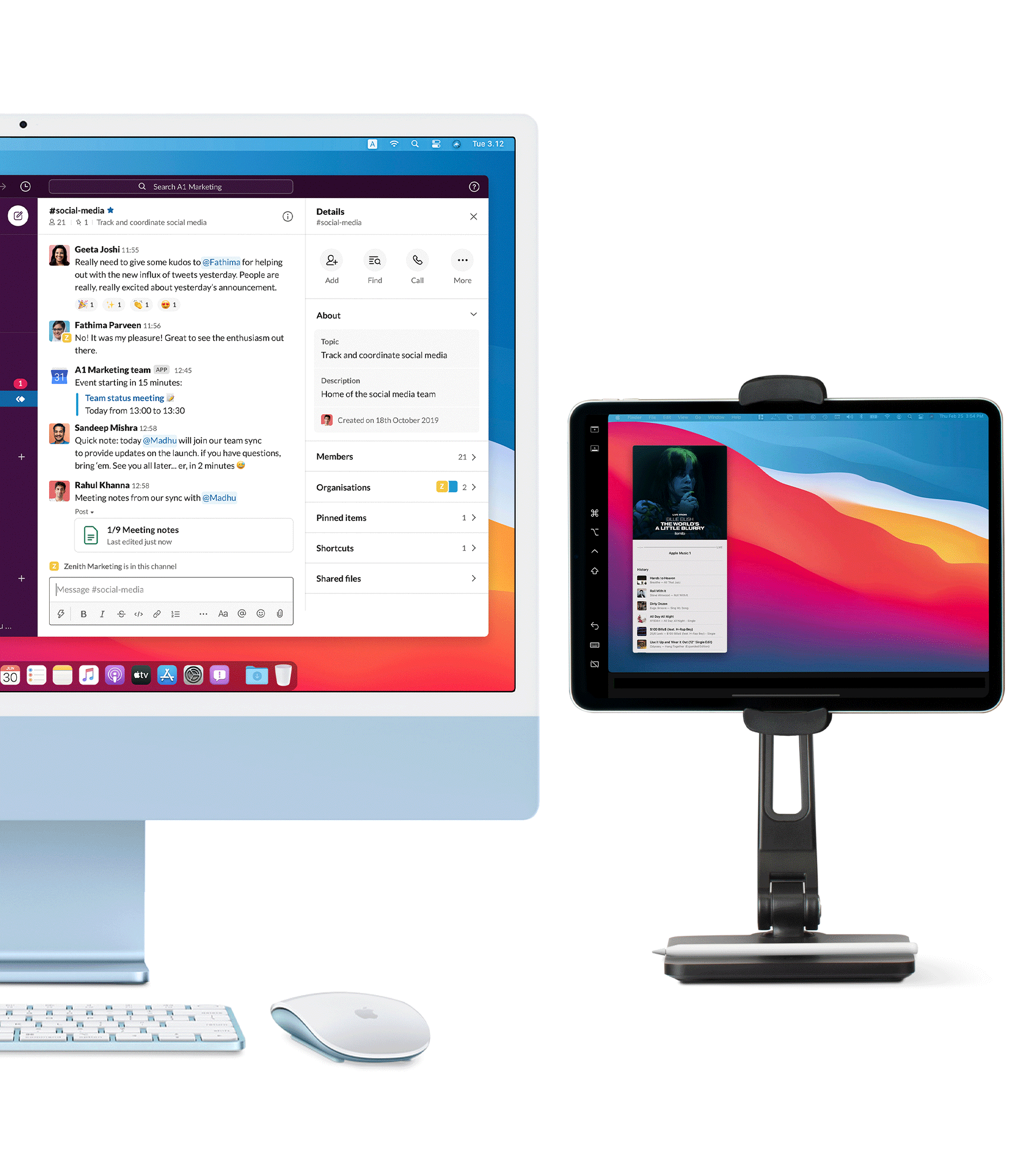Підставка Twelve South HoverBar Duo (2nd Gen) for iPads/Tablets Matte Black (12-2143, 811370023380)