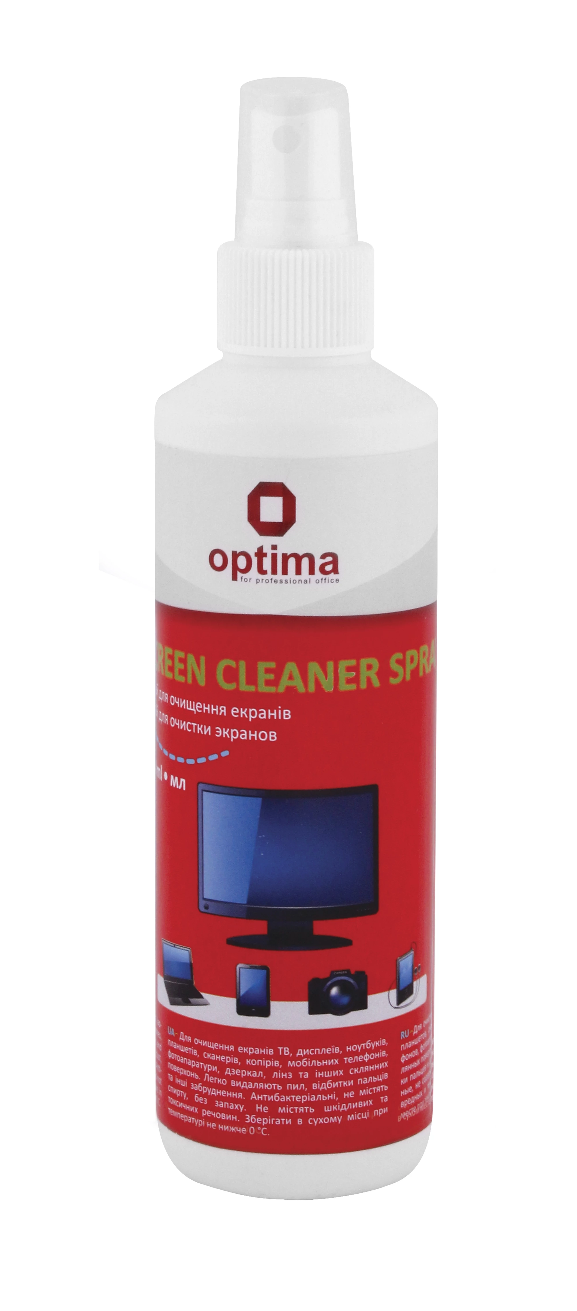 Спрей Оptima Screen Cleaner для очищения экранов 250 мл
