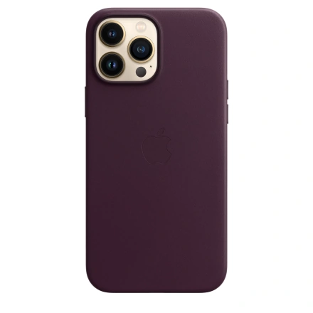 Чехол Apple iPhone 13 Pro Max Leather Case with MagSafe - Dark Cherry (MM1M3) Lux Copy