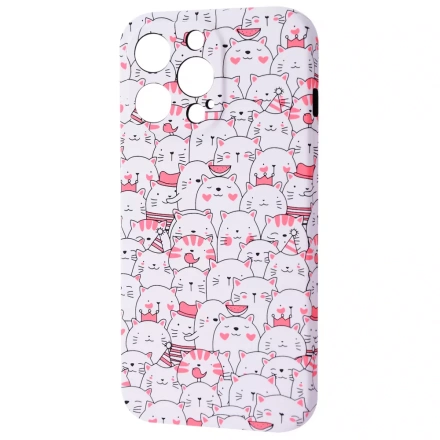 Чехол WAVE NEON X LUXO Cute Series iPhone 13 Pro Max- White cats