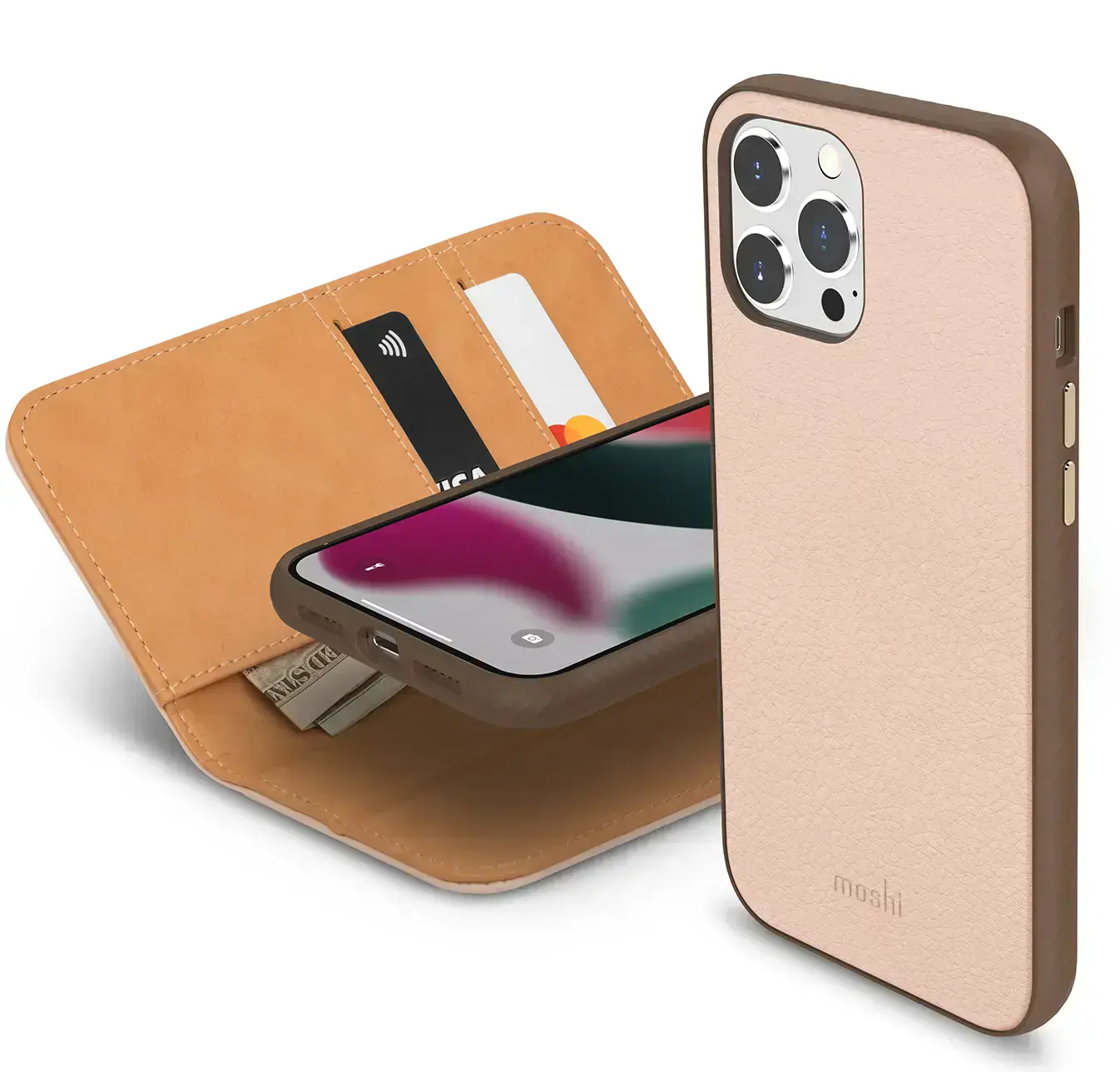Чехол Moshi Overture Case with Detachable Magnetic Wallet Luna Pink for iPhone 13 Pro Max (99MO133304)