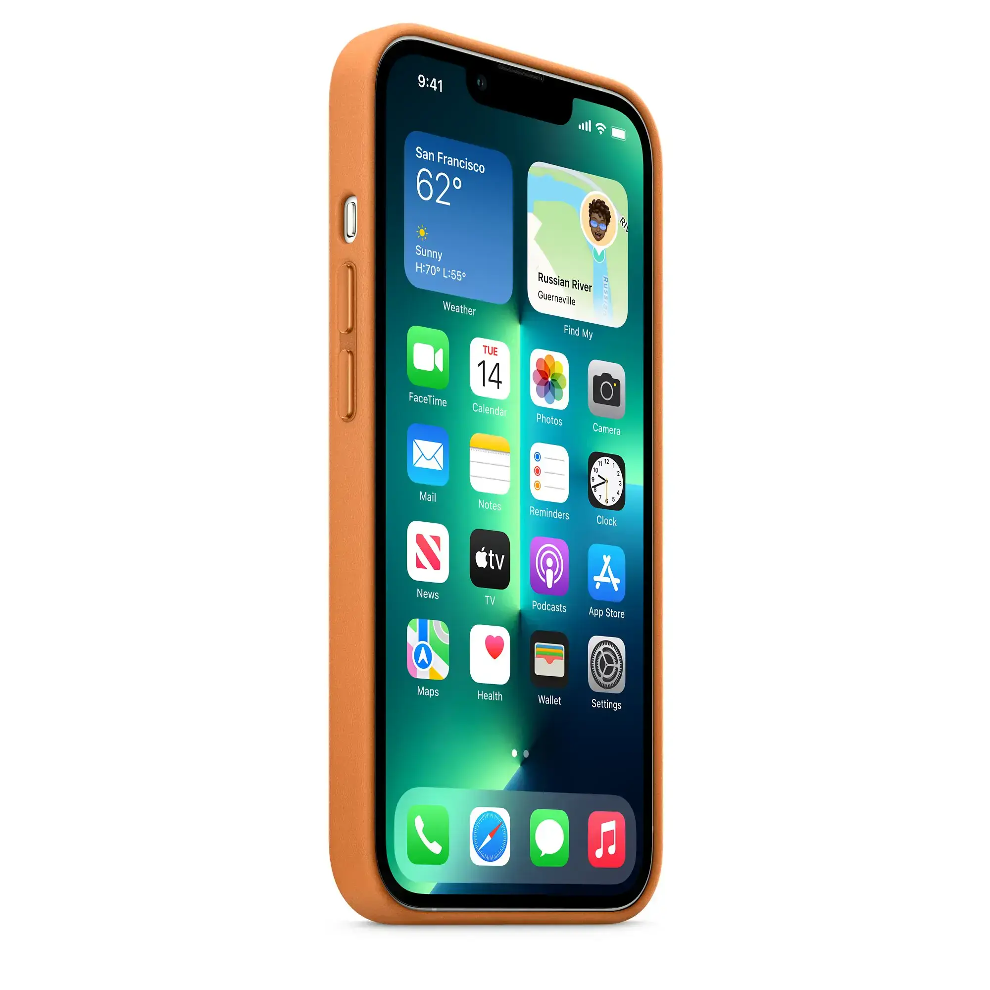 Чохол Apple iPhone 13 Pro Leather Case with MagSafe - Golden Brown (MM193)