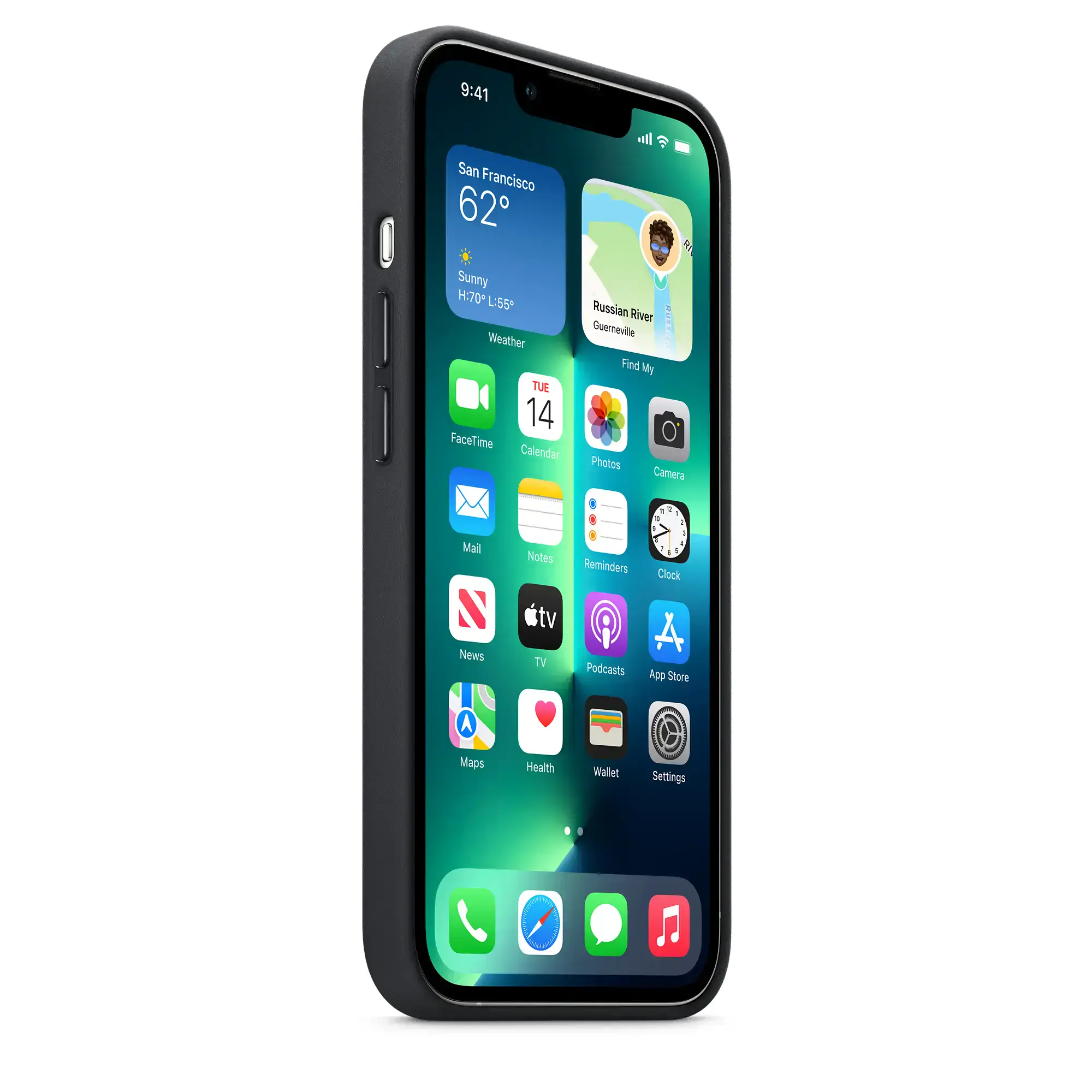 Чохол Apple iPhone 13 Pro Leather Case with MagSafe - Midnight (MM1H3)