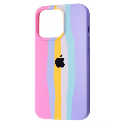 Чохол Rainbow Silicone Case iPhone 13 Pro Max - Pink/Purple