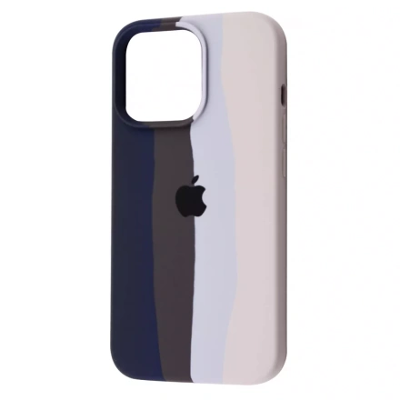Чохол Rainbow Silicone Case iPhone 13 Pro Max - Midnight Blue/White