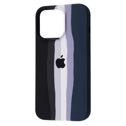 Чохол Rainbow Silicone Case iPhone 13 Pro - Black/Dark blue