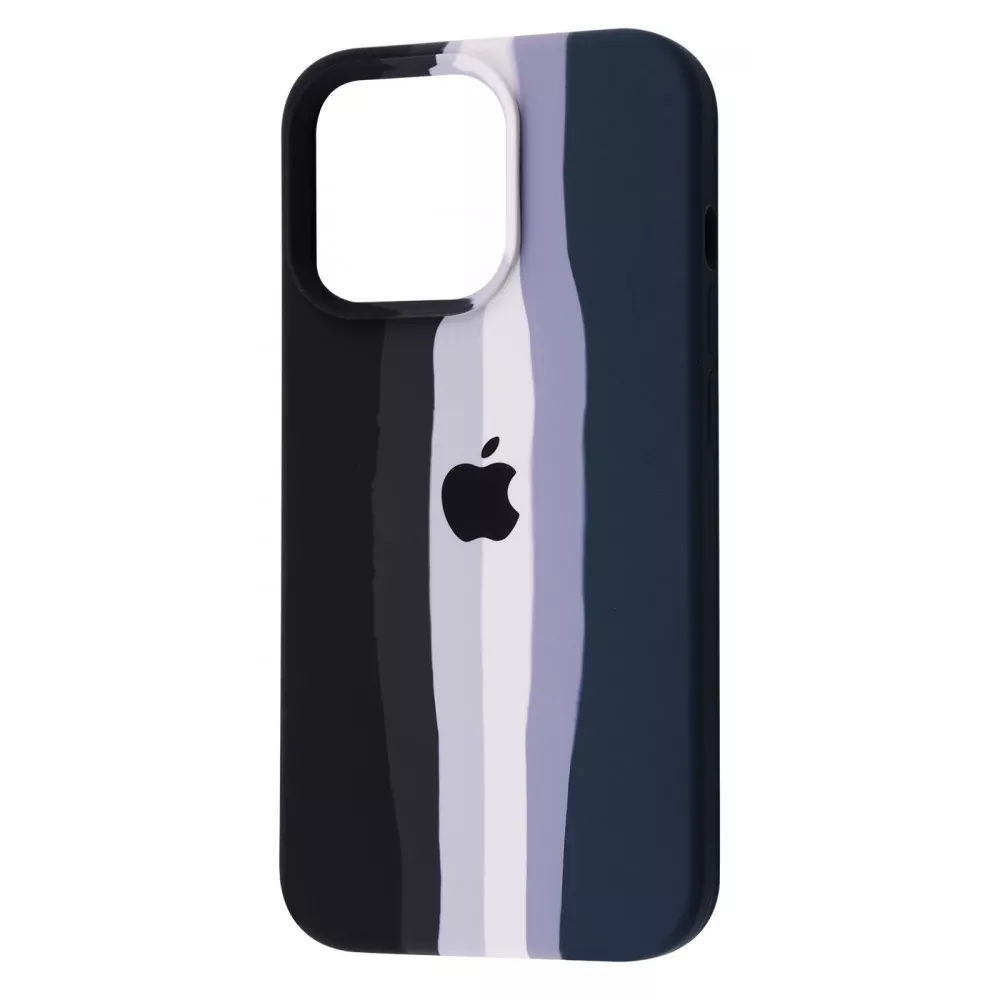 Чехол Rainbow Silicone Case iPhone 13 Pro Max - Black/Dark blue