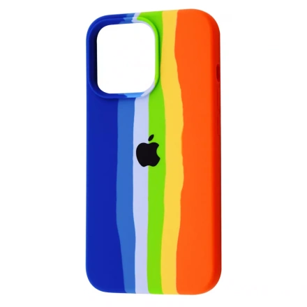 Чохол Rainbow Silicone Case iPhone 13 Pro - Blue/Orange