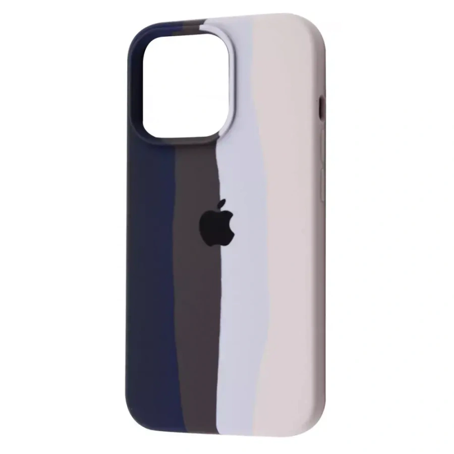 Чехол Rainbow Silicone Case iPhone 13 Pro Max - Midnight Blue/White