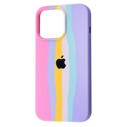 Чехол Rainbow Silicone Case iPhone 13 Pro Max - Pink/Purple