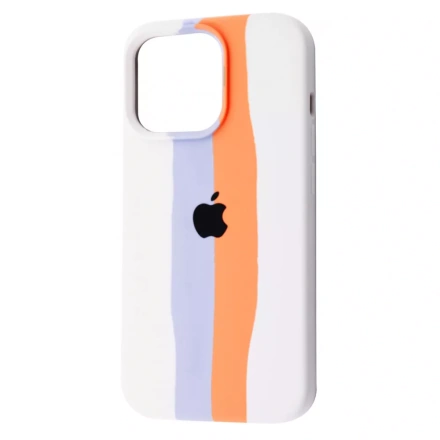 Чехол Rainbow Silicone Case iPhone 13 Pro Max - White