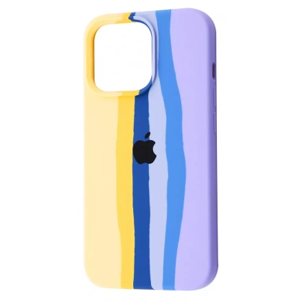 Чехол Rainbow Silicone Case iPhone 13 Pro Max - Yellow/Purple