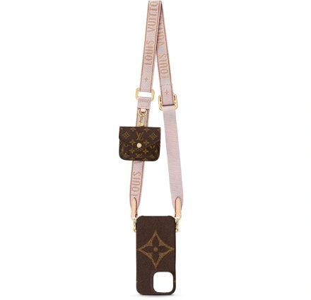 Чехол Louis Vuitton Bumper on Strap for iPhone 13 Pro - Pink (M81216)