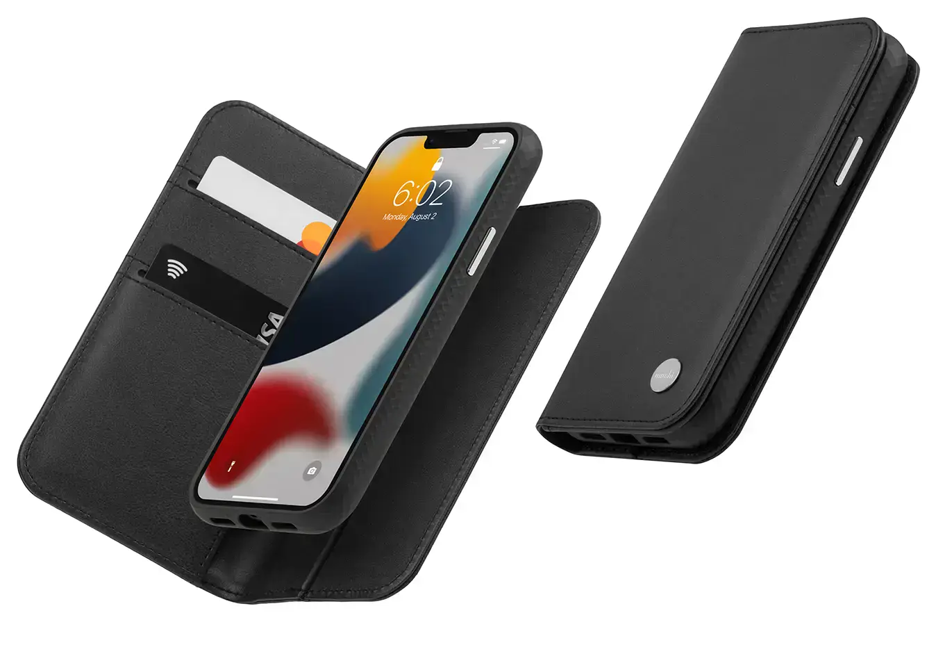 Чехол Moshi Overture Case with Detachable Magnetic Wallet Jet Black for iPhone 13 Pro Max (99MO133014)