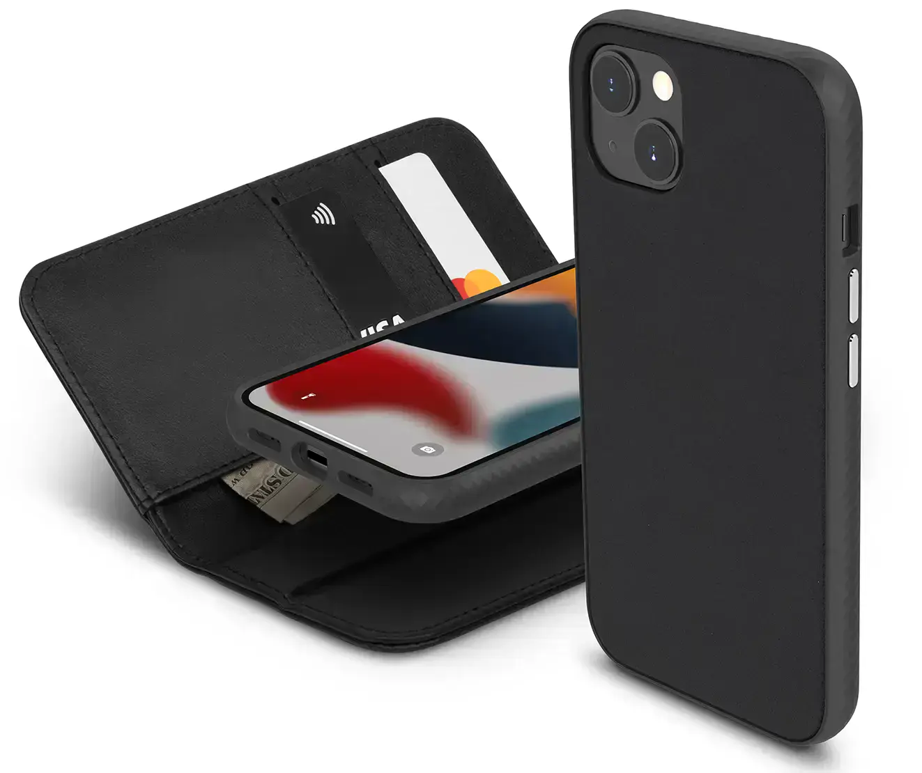 Чехол Moshi Overture Case with Detachable Magnetic Wallet Jet Black for iPhone 13 Pro Max (99MO133014)