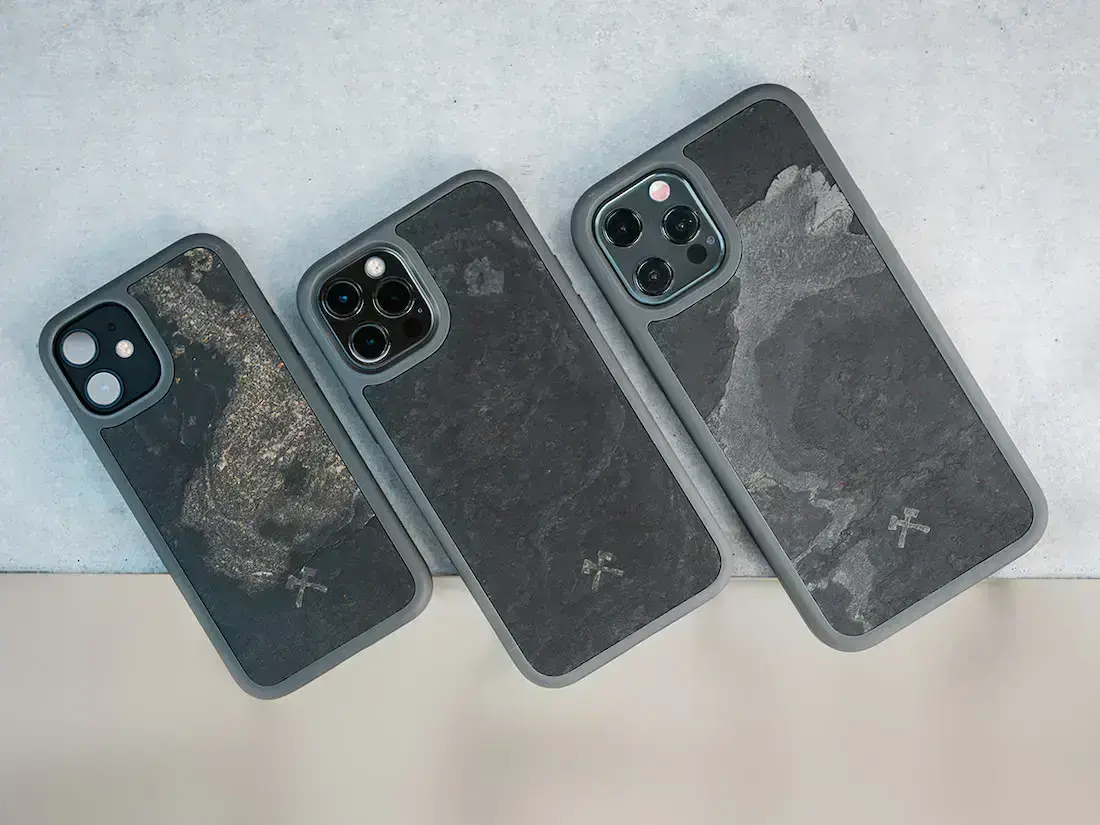 Чехол из натурального камня Woodcessories Bumper Case Camo Grey MagSafe для iPhone 13 (14352-1)